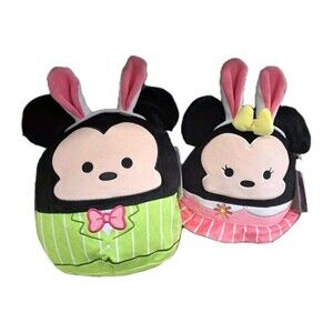 2025 Squishmallows Disney Mickey & Minnie Mouse 8"  Easter Plush Toy Set New